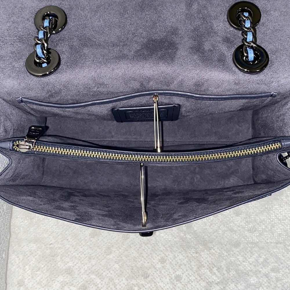*SOLD*Coach Parker Slate Blue Leather Shoulder Bag - Picture 17 of 17